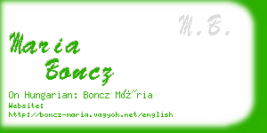 maria boncz business card